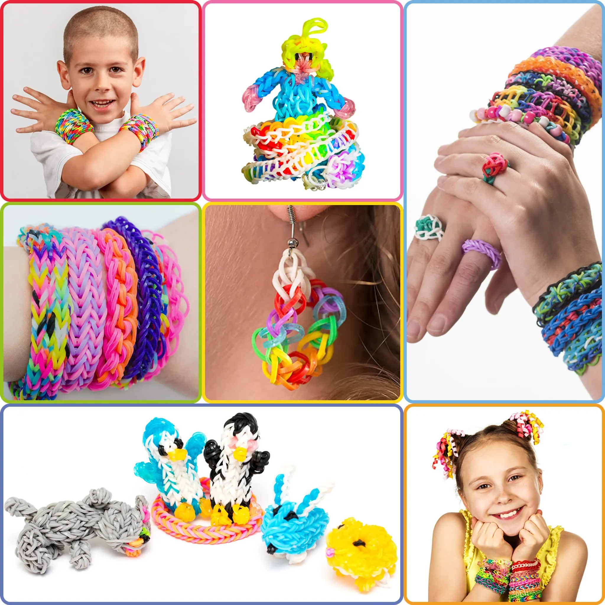 Loom Bands Starter Set XXL – 4.200 Gummibänder mit Webrahmen